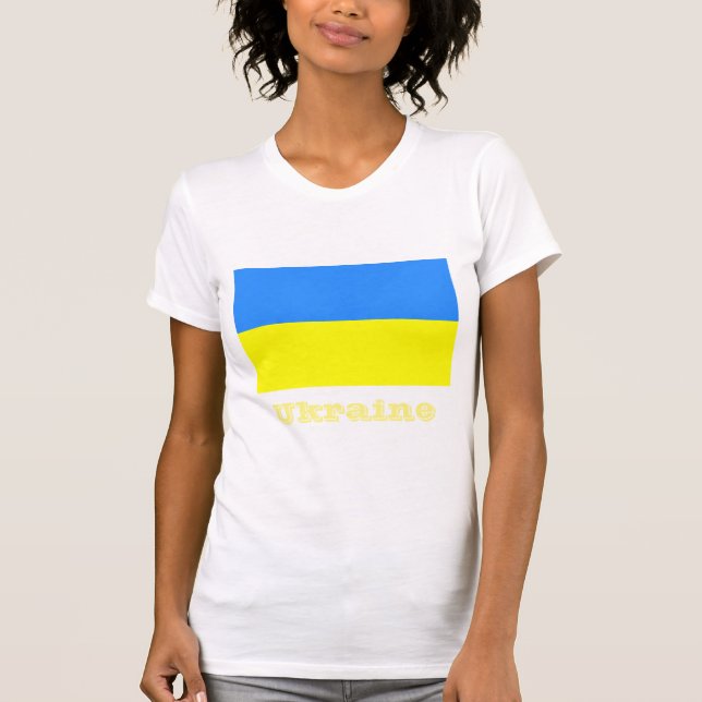 Flag of Ukraine, labelled, T-Shirt (Front)