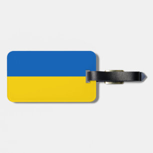 Flag of Ukraine Luggage Tag w/ leather strap