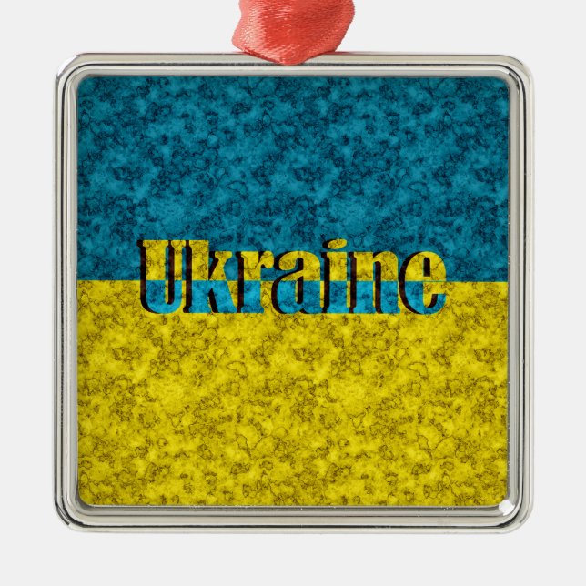 Flag of Ukraine Metal Tree Decoration (Front)