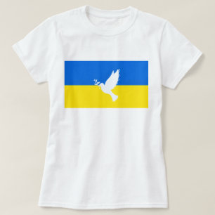Flag of Ukraine Support T-Shirt Peace Dove Freedom