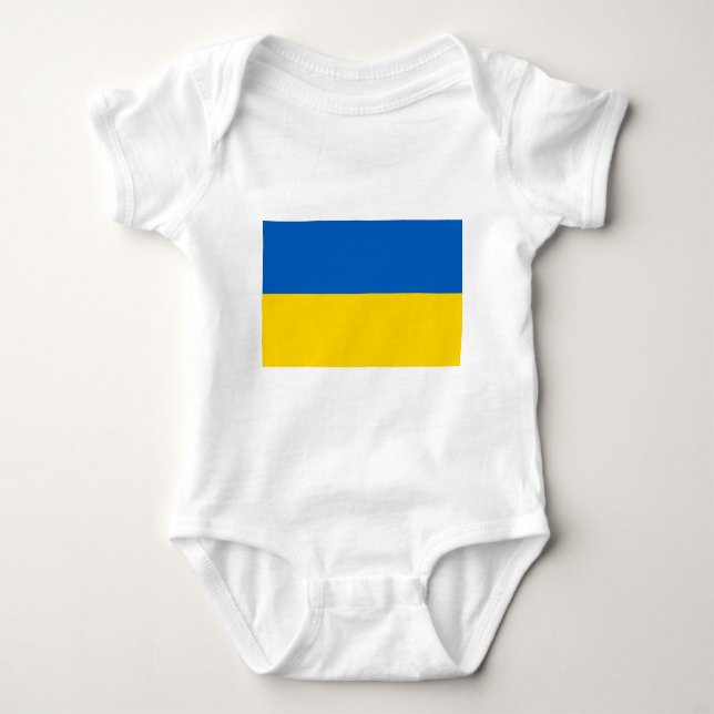 Flag of Ukraine - Ukrainian Flag - Прапор України Baby Bodysuit (Front)