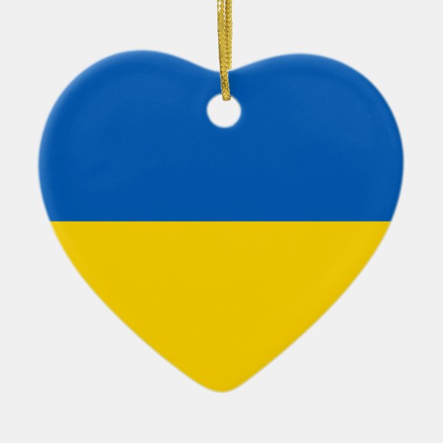 Flag of Ukraine - Ukrainian Flag - Прапор України Ceramic Tree Decoration (Front)