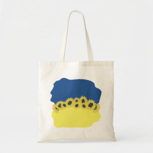 Flag of Ukraine with sunflowers Tote Bag