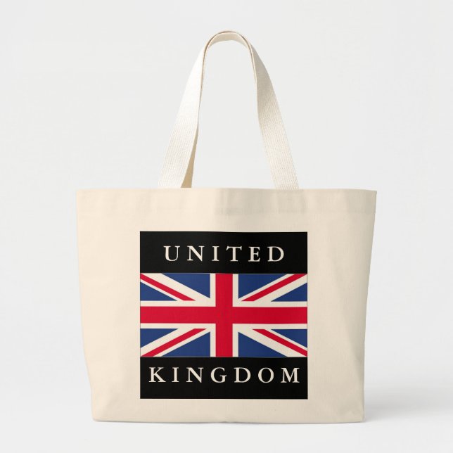 Flag of United Kingdom Large Tote Bag (Front)