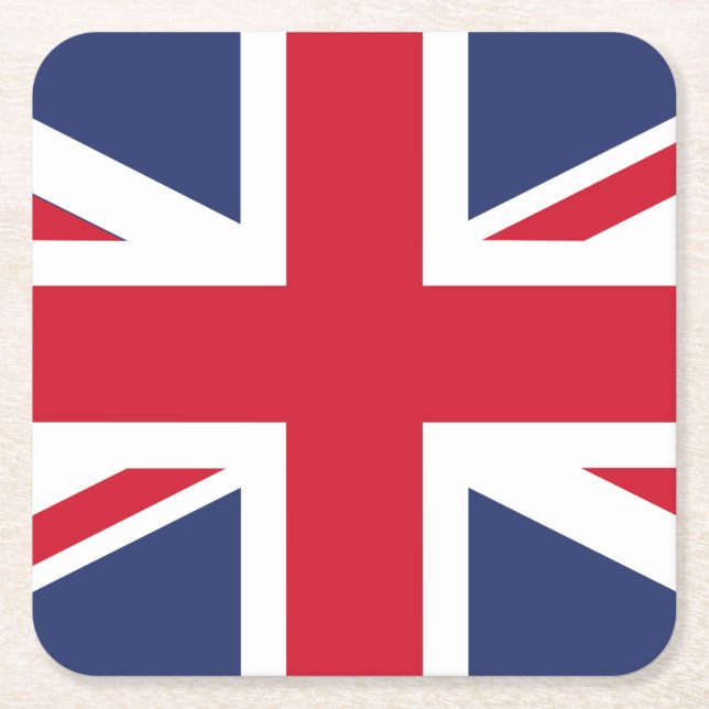 Flag of United Kingdom Square Paper Coaster (Front)