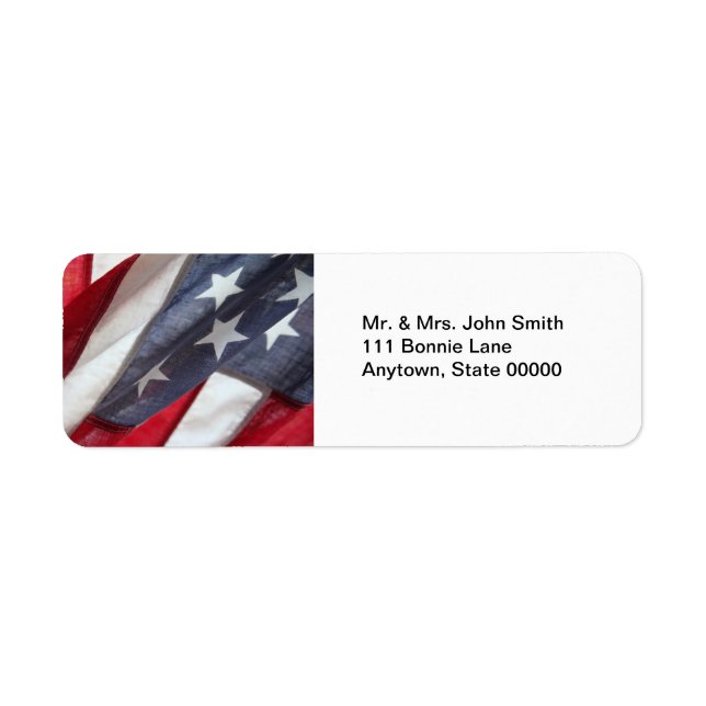 Flag of United States address label (Front)