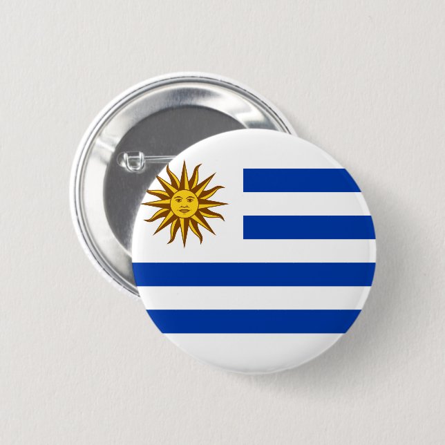 Flag of Uruguay 6 Cm Round Badge (Front & Back)