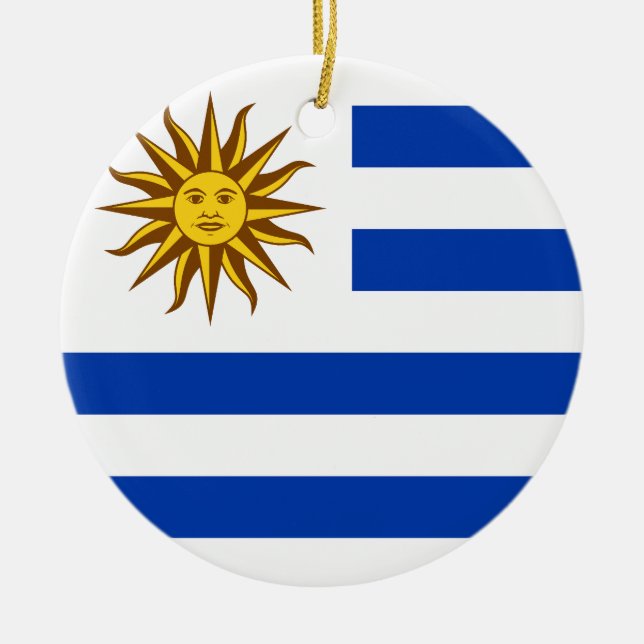 Flag of Uruguay Ceramic Tree Decoration (Front)