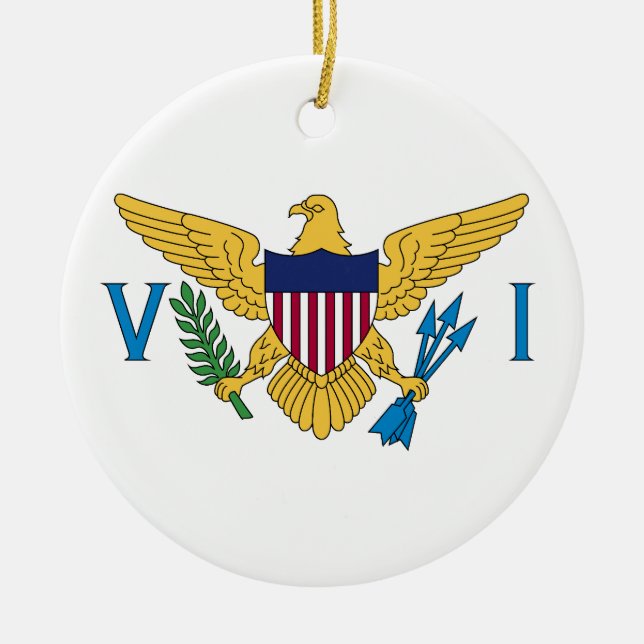 Flag of US Virgin Islands Ceramic Tree Decoration (Front)
