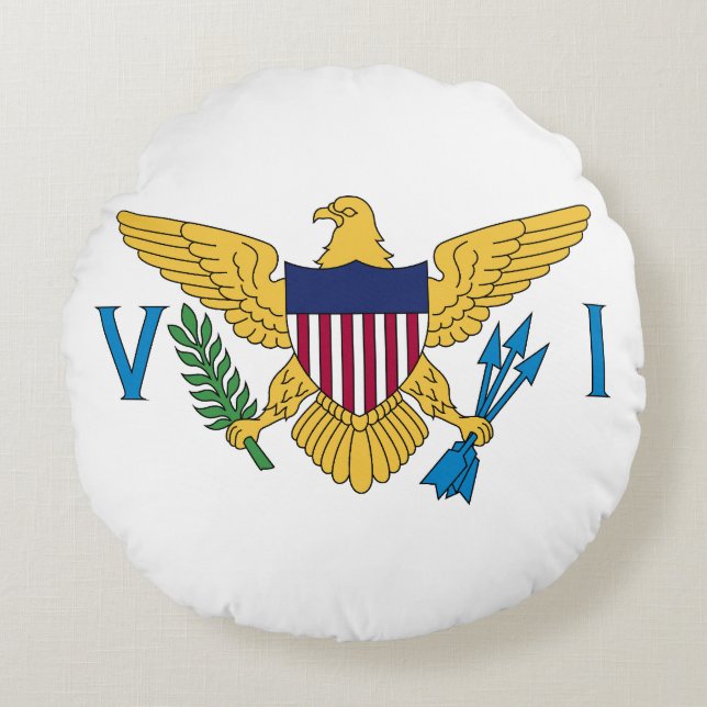 Flag of US Virgin Islands Round Cushion (Front)