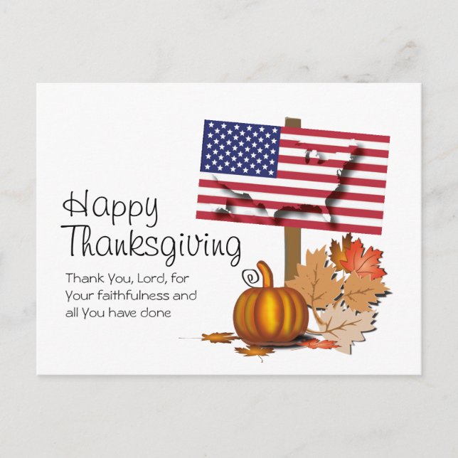 Flag of USA | AMERICAN THANKSGIVING Postcard (Front)