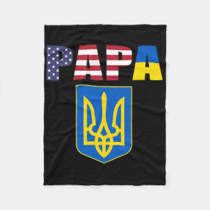 Flag Of Usa And Flag Of Ukraine Fleece Blanket