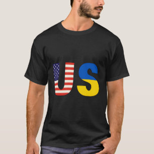 Flag Of Usa And Ukraine Ukrainian Americans Patrio T-Shirt
