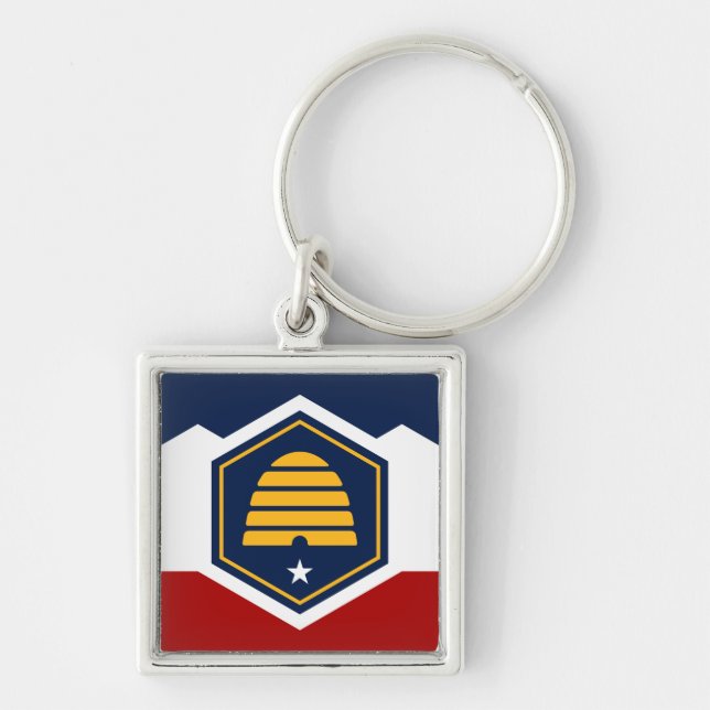 Flag of Utah (Beehive Flag) Key Ring (Front)