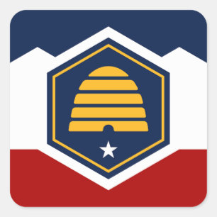 Flag of Utah (Beehive Flag) Square Sticker