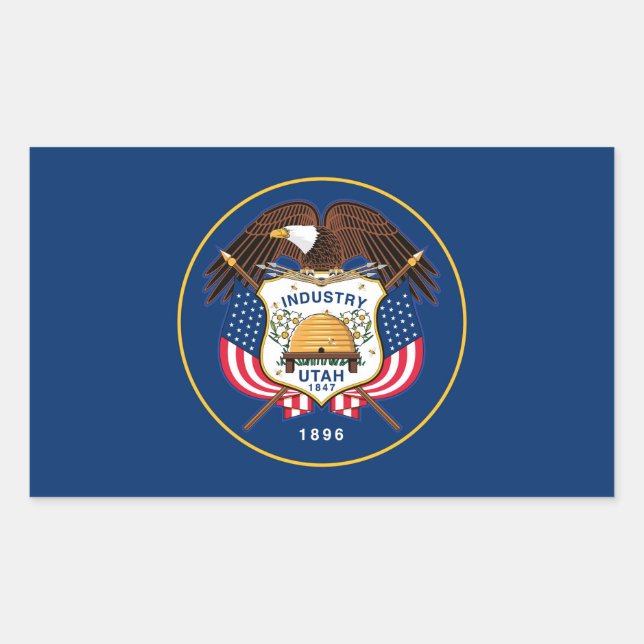 Flag of Utah Rectangular Sticker (Front)