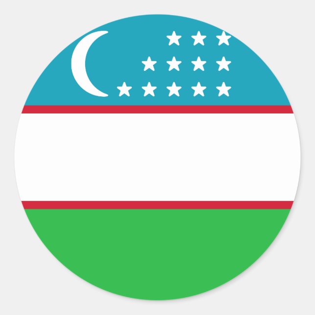 Flag of Uzbekistan Classic Round Sticker (Front)