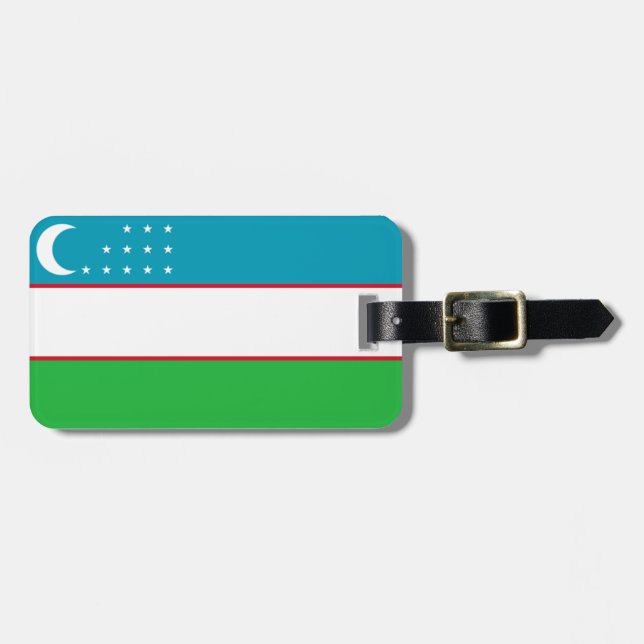 Flag of Uzbekistan Easy ID Personal Luggage Tag (Front Horizontal)
