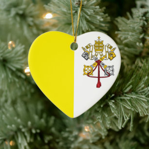 Flag of Vatican City Ceramic Tree Decoration