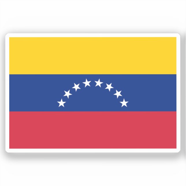 Flag of Venezuela Custom-Cut Vinyl Sticker (Front)
