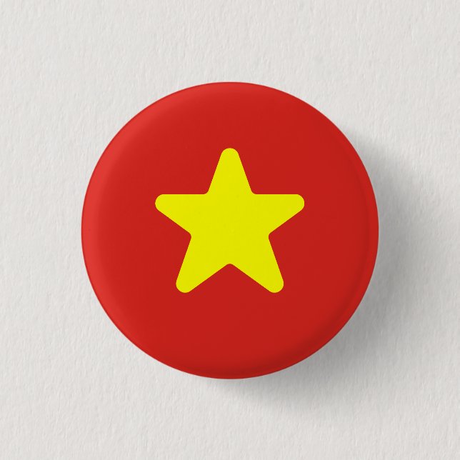 Flag of Vietnam 3 Cm Round Badge (Front)
