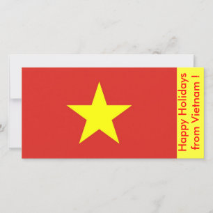 Flag of Vietnam, Happy Holidays from Vietnam Holiday Card