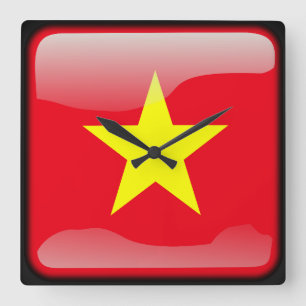 Flag of Vietnam Square Wall Clock