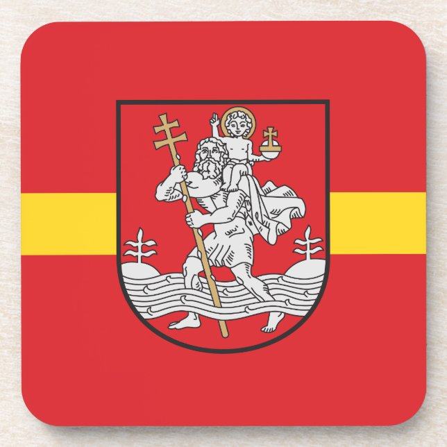 Flag of Vilnius, Lithuania Beverage Coaster (Front)