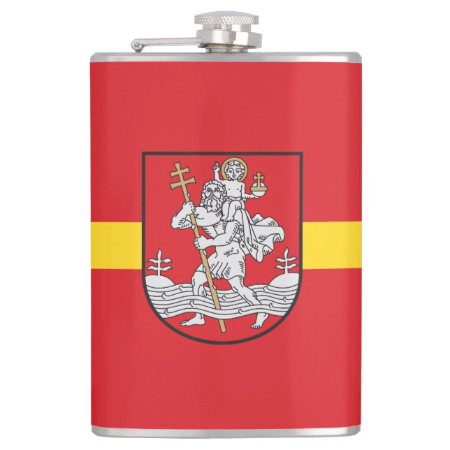 Flag of Vilnius, Lithuania Hip Flask (Front)
