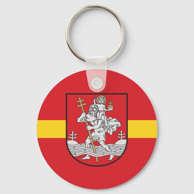 Flag of Vilnius, Lithuania Keychain (Front)