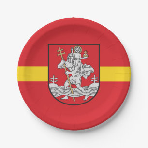 Flag of Vilnius, Lithuania Paper Plates