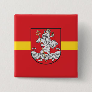 Flag of Vilnius, Lithuania Pinback Button