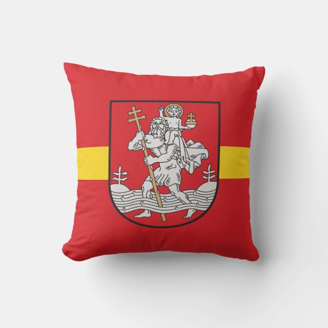 Flag of Vilnius, Lithuania Throw Pillow (Front)