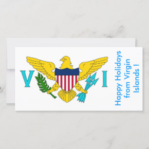 Flag of Virgin Islands, Happy Holidays from U.S.A. Holiday Card