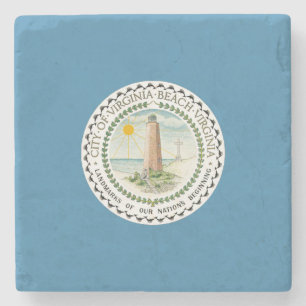 Flag of Virginia Beach (Virginia, USA) Stone Coaster