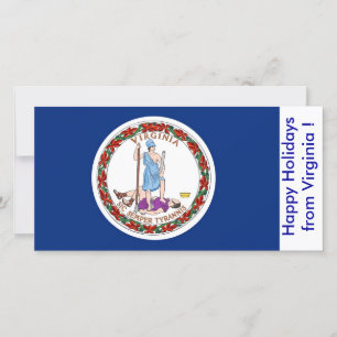 Flag of Virginia, Happy Holidays from U.S.A. Holiday Card