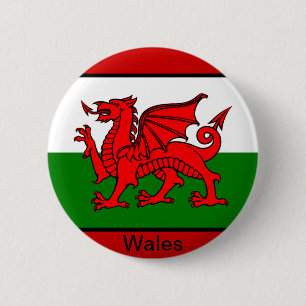 Flag of Wales 6 Cm Round Badge
