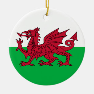 Flag of Wales Ceramic Tree Decoration