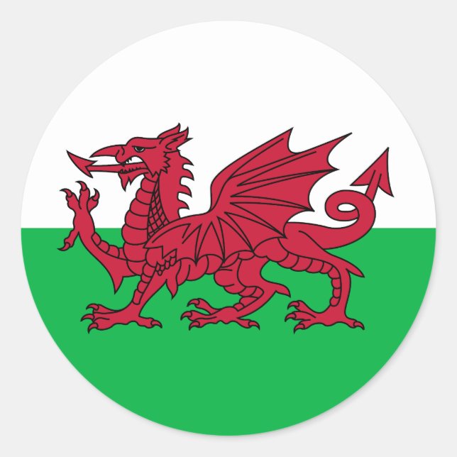Flag of Wales Classic Round Sticker (Front)