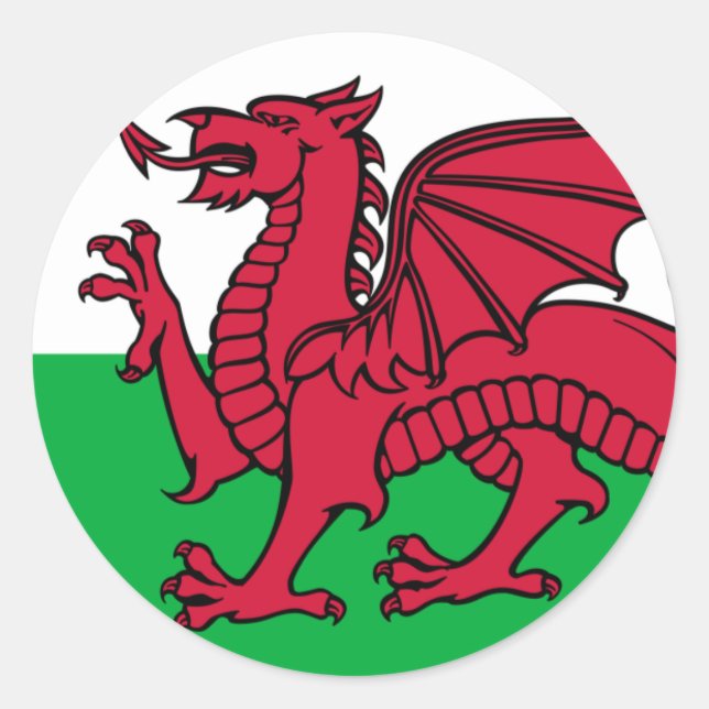 Flag of Wales Classic Round Sticker (Front)