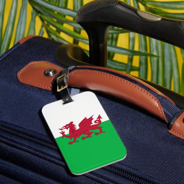 Flag of Wales (Cymru) Luggage Tag (Front Insitu 1)