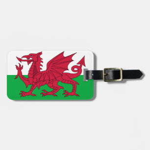 Flag of Wales Luggage Tag w/ leather strap