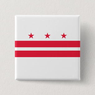 Flag of Washington D.C. (District of Columbia) 15 Cm Square Badge