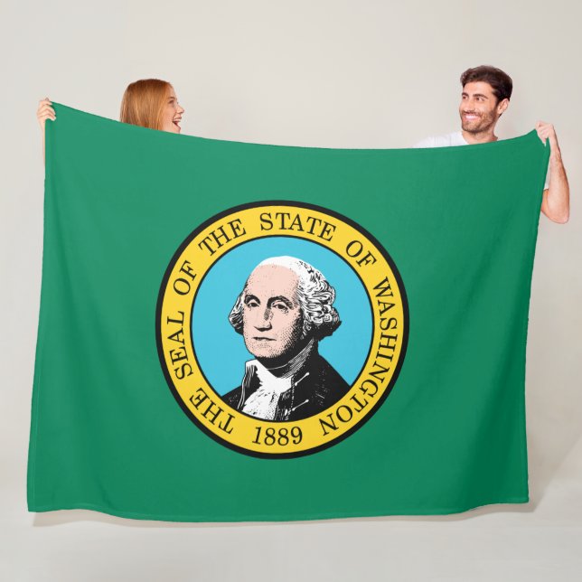 Flag of Washington (US State) Fleece Blanket (In Situ)