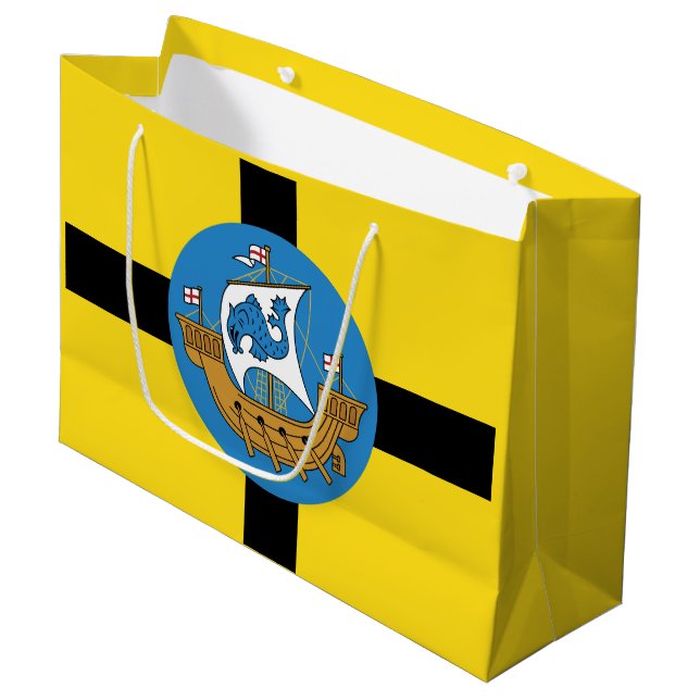 Flag of Wellington City, New Zealand Large Gift Bag (Front Angled)
