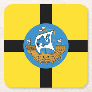 Flag of Wellington City, New Zealand Square Paper Coaster