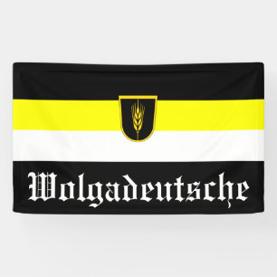 Flag of Wolgadeutsche (black/yellow/white version) Banner