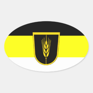 Flag of Wolgadeutsche (black/yellow/white version) Oval Sticker