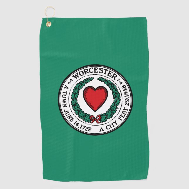 Flag of Worcester, Massachusetts  Golf Towel (Front)