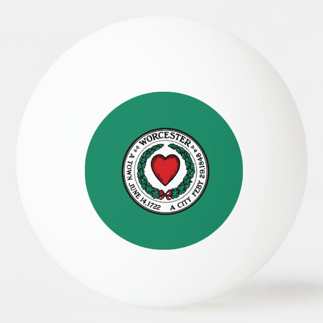 Flag of Worcester, Massachusetts Ping-Pong Ball (Front)